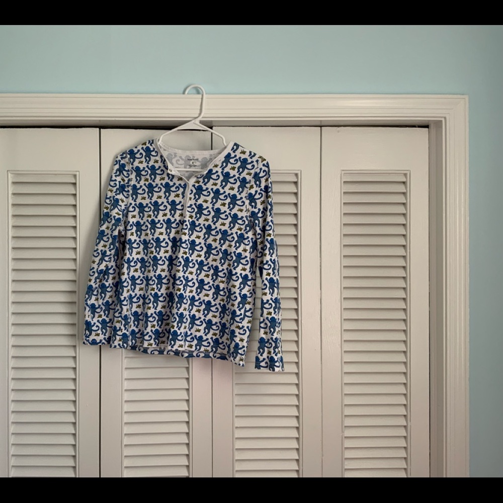 Roller Rabbit blue monkeys TOP